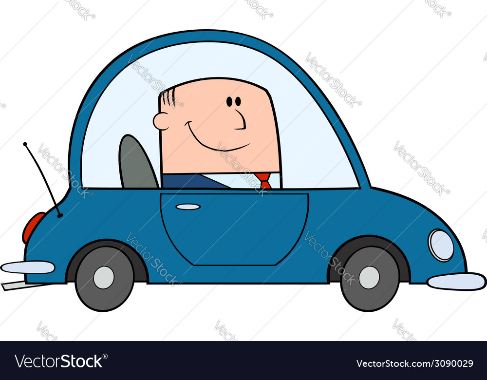 Business Man Driving Car Royalty Free Vector Image