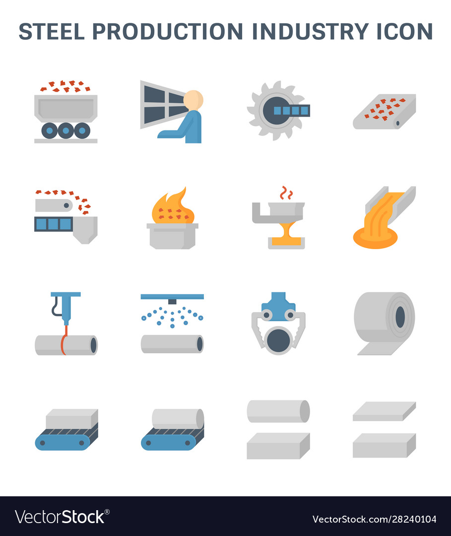 Steel Production Icon Royalty Free Vector Image