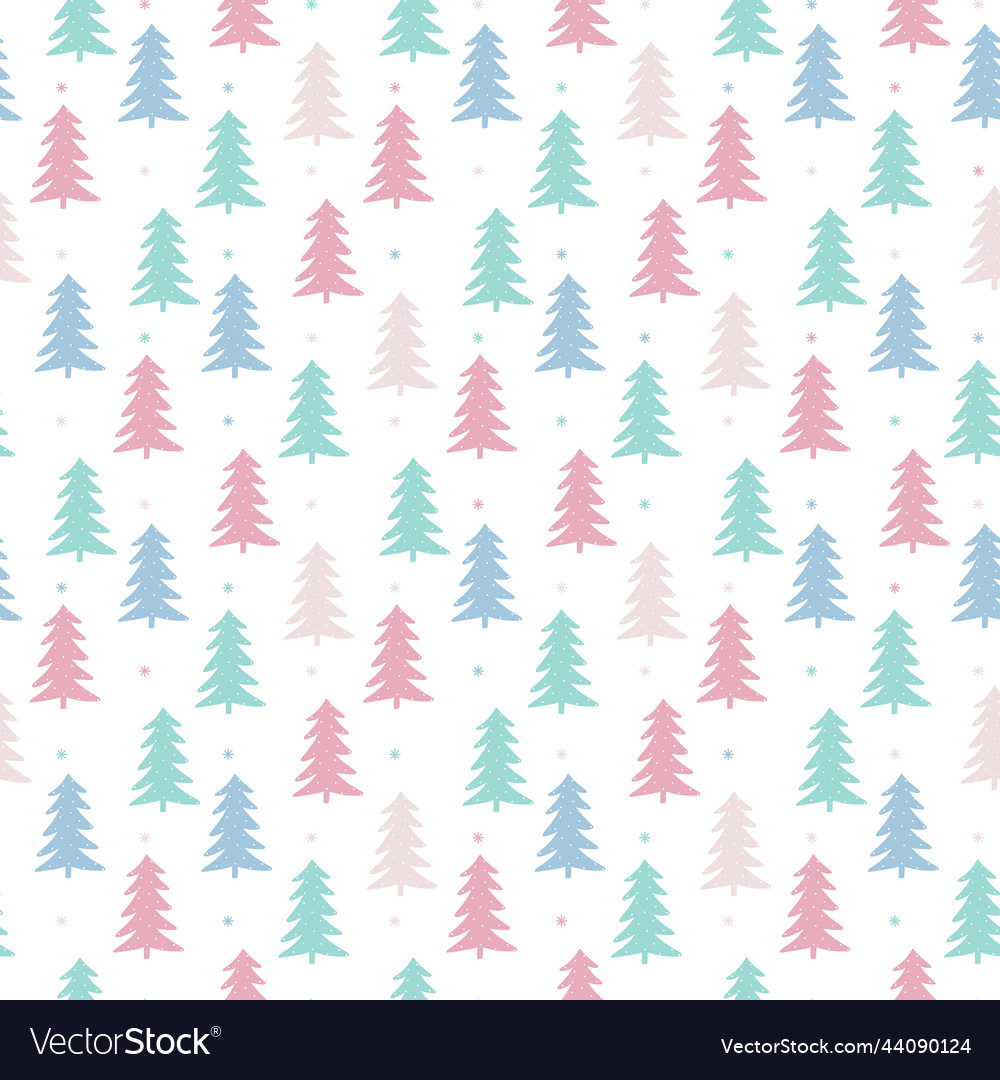 Bright Christmas Trees Seamless Pattern Royalty Free Vector