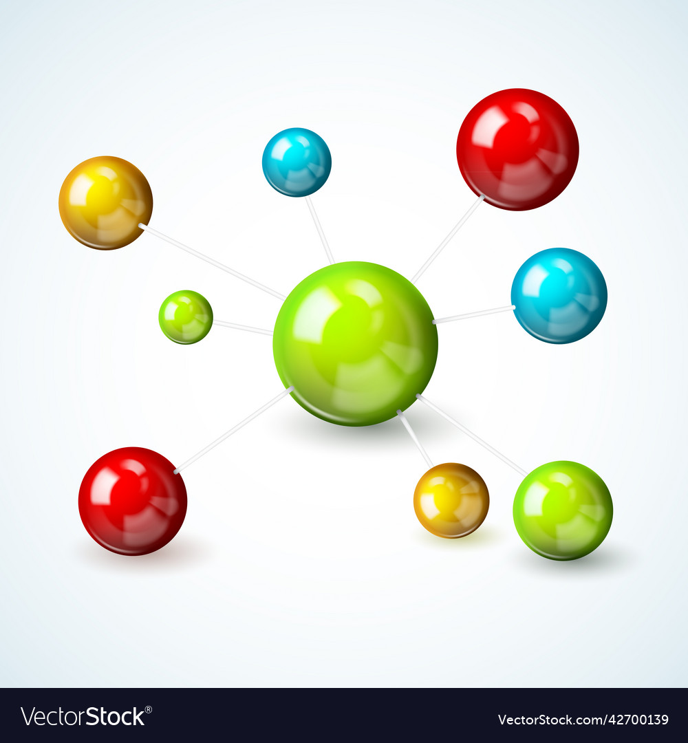 Colored Molecule Model Concept Royalty Free Vector Image