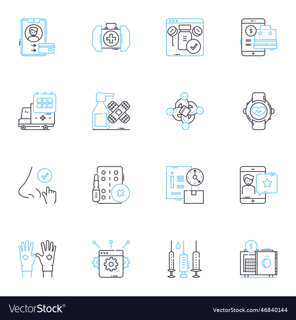 Webstore Linear Icons Set E Commerce Online Vector Image