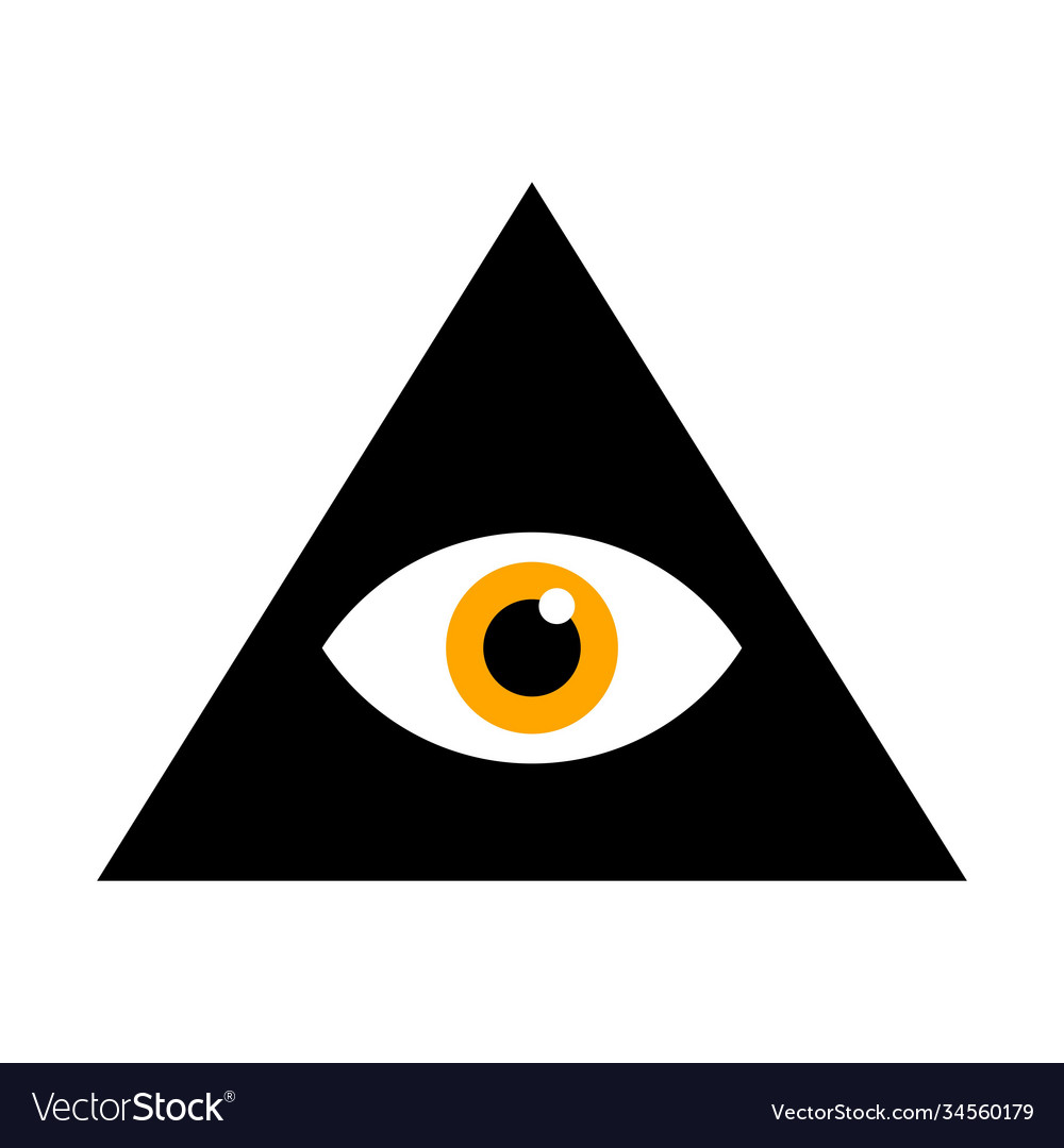 Seeing Eye All Inside Triangle Pyramid Royalty Free Vector