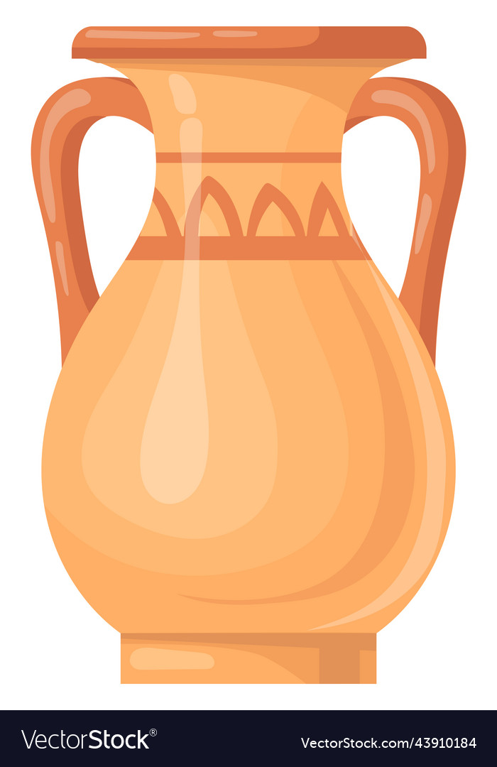 Amphora Icon Traditional Greek Clay Jug Cartoon Vector Image