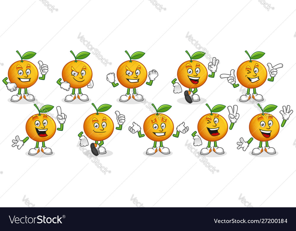 Orange Character Design Or Mascot Perfect Vector Image