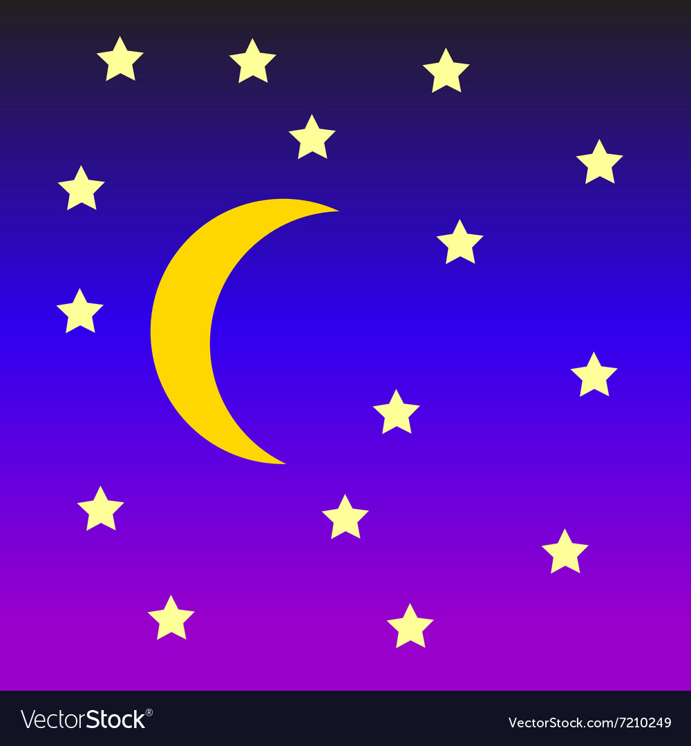 Moon And Stars Royalty Free Vector Image Vectorstock