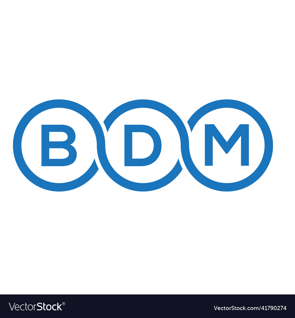 Bdm Letter Logo Design On White Background Vector Image