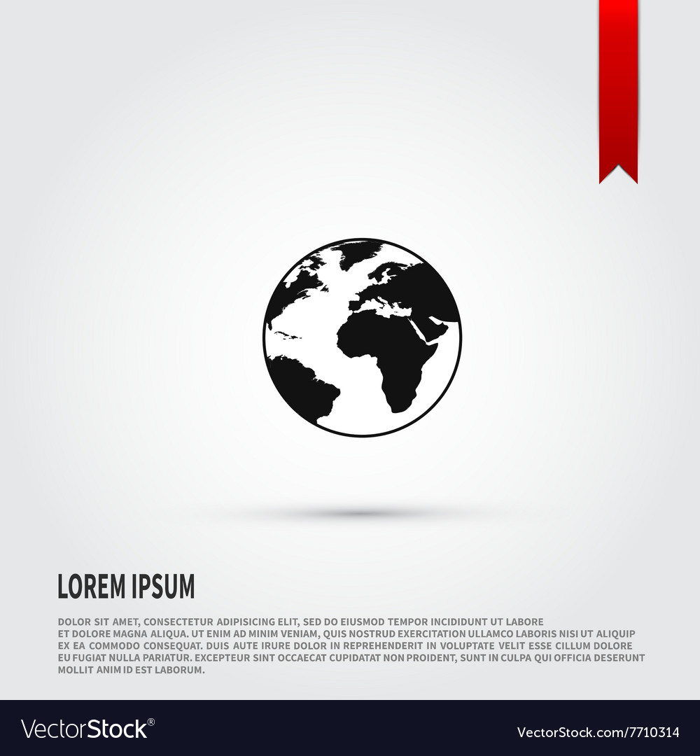 Earth Icon Flat Design Style Template Royalty Free Vector