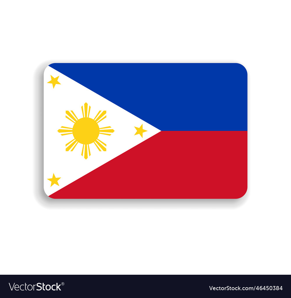 Rounded Rectangle Flag Of Philippines Royalty Free Vector