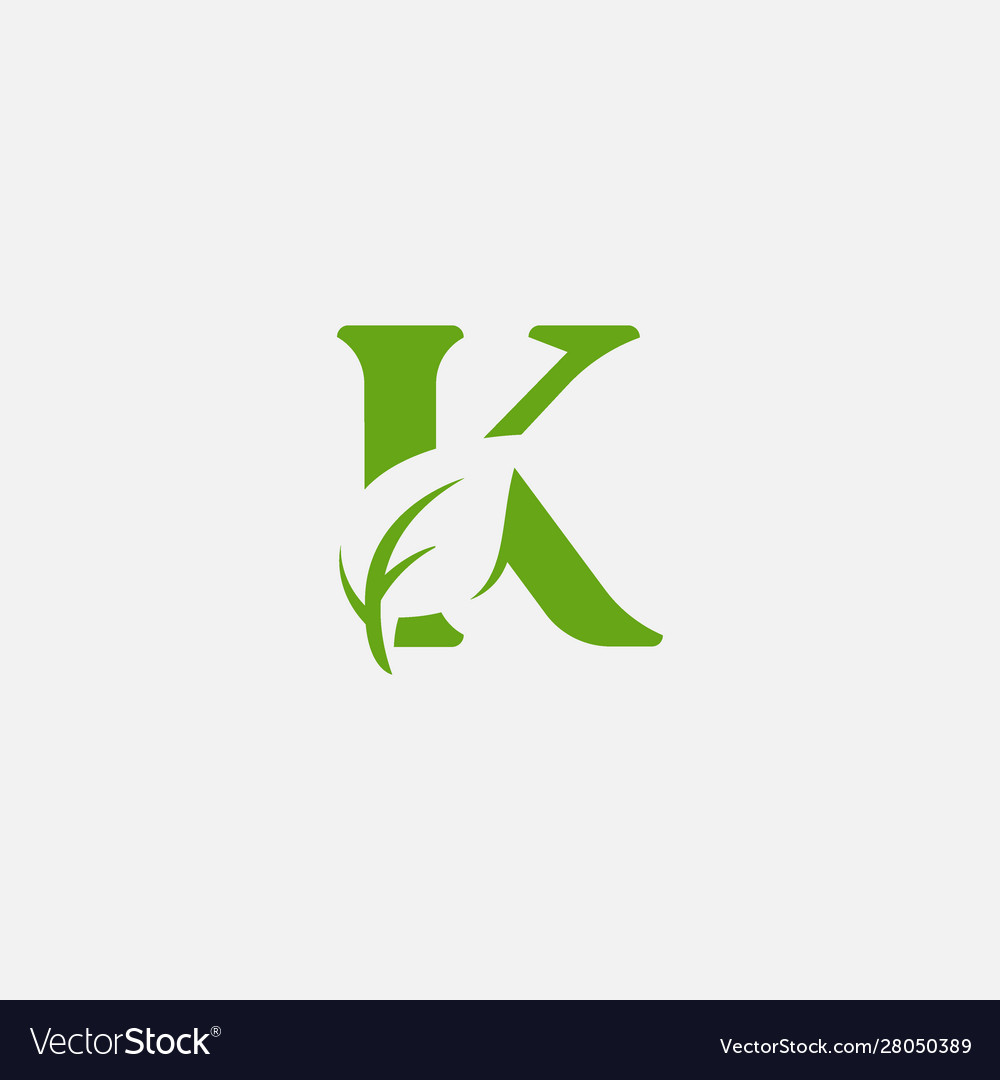 Green Leaves Letter Eco Alphabet Royalty Free Vector Image