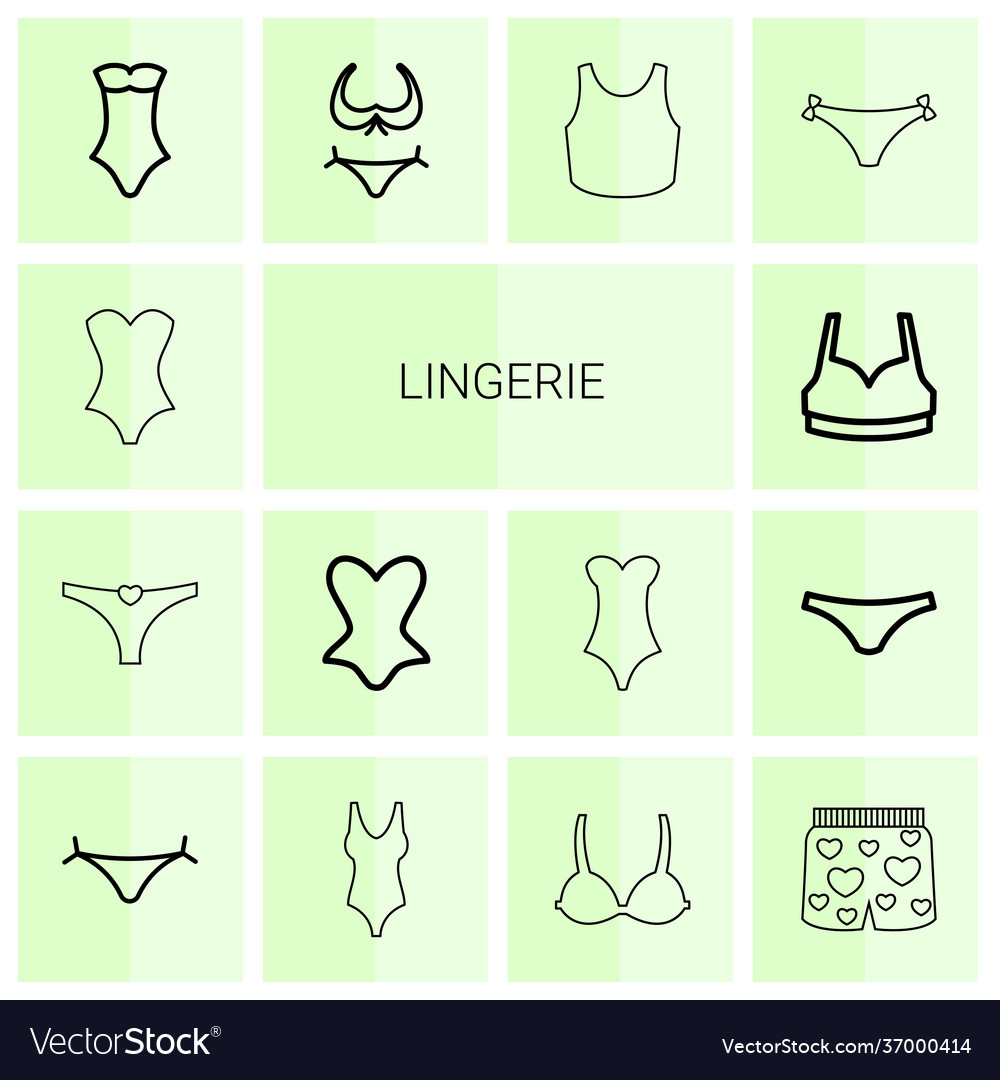 14 Lingerie Icons Royalty Free Vector Image VectorStock