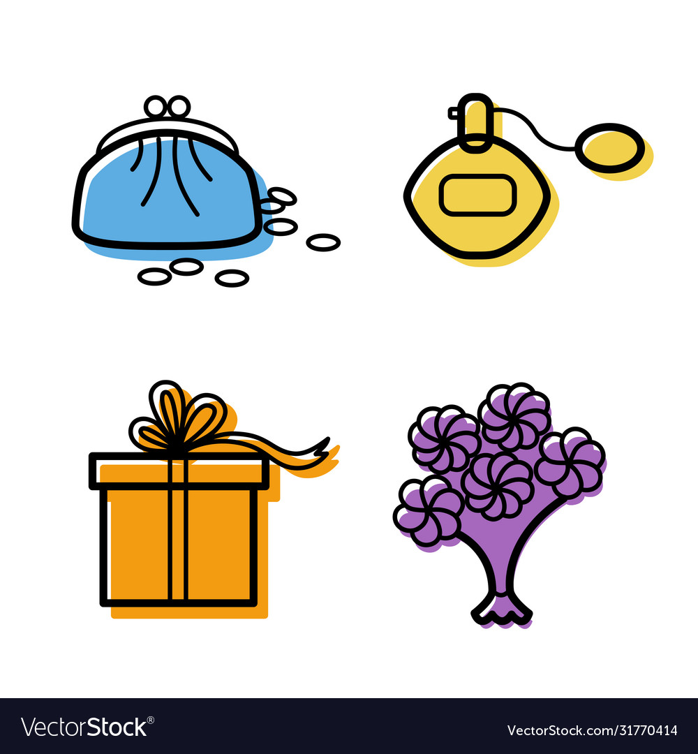 Woman Accessories Icons Set Royalty Free Vector Image