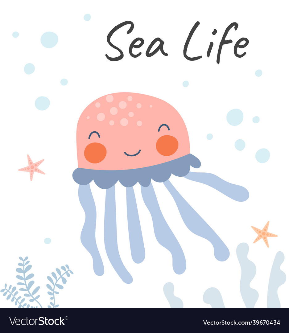 Simple Sea Life Royalty Free Vector Image Vectorstock