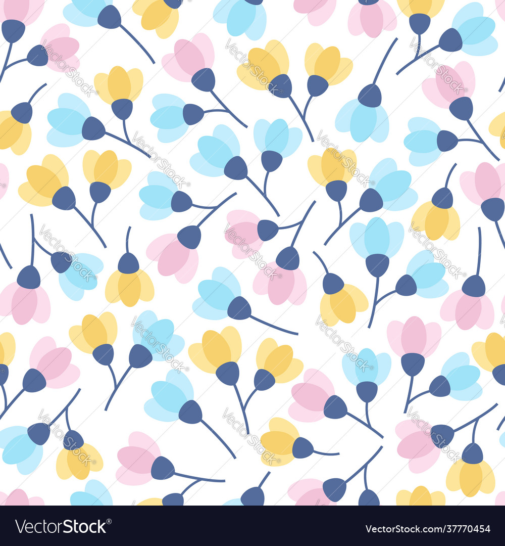 Decorative Trendy Seamless Floral Ditsy Pattern Vector Image