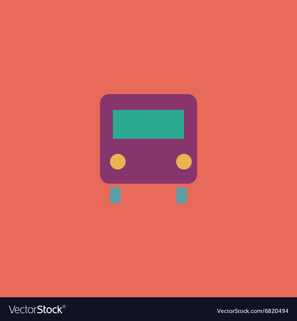 Bus Icon Flat Design Style Royalty Free Vector Image