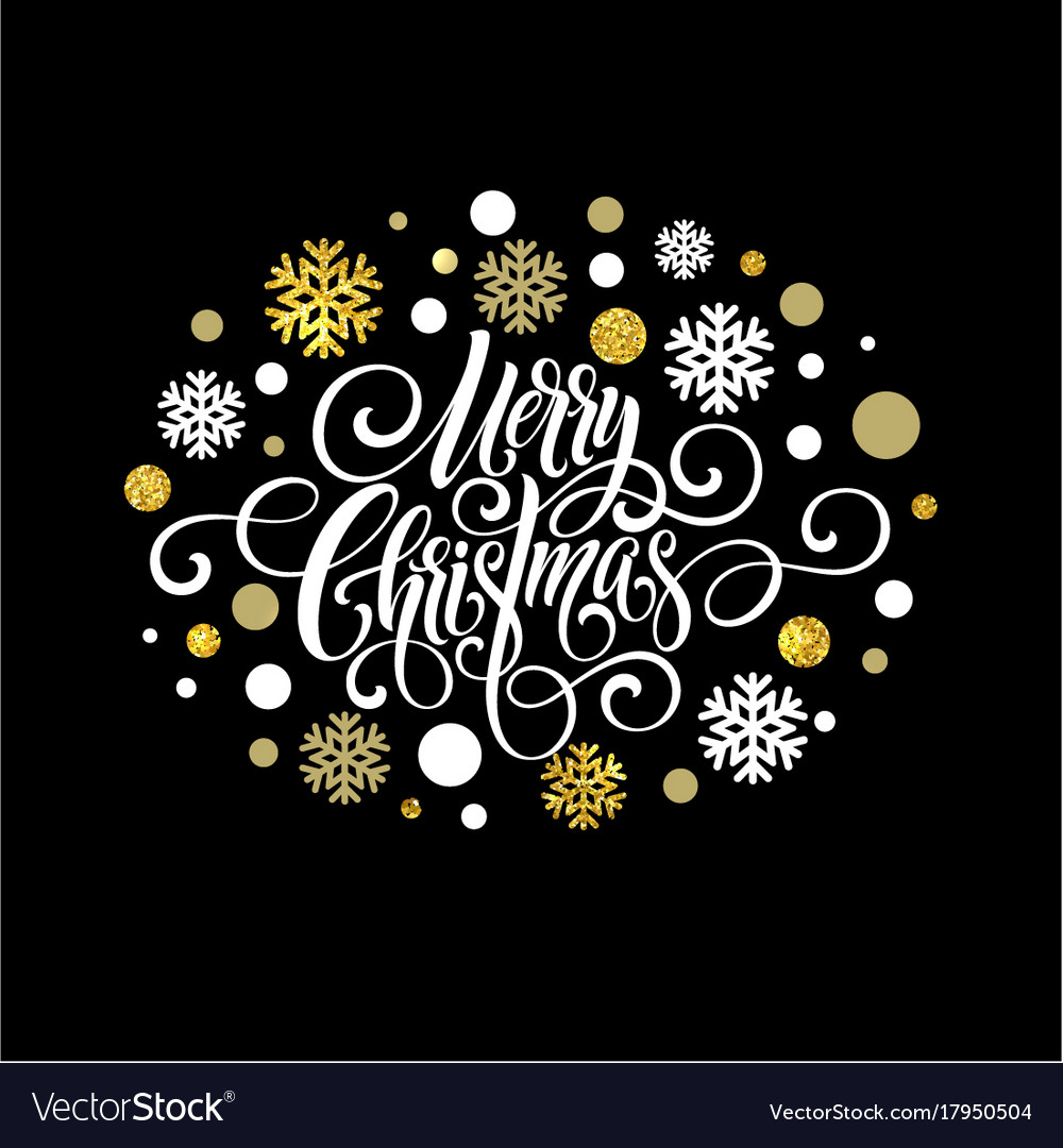 Merry Christmas Handwriting Script Lettering Vector Image