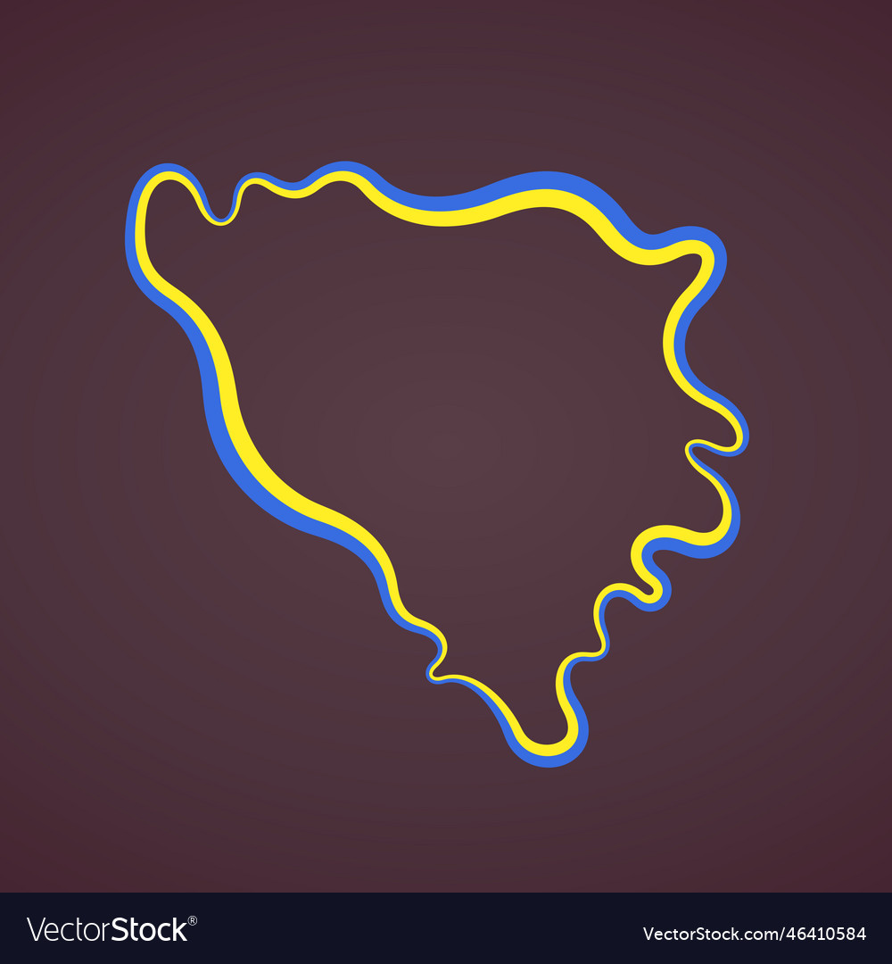 Bosnia And Herzegovina Outline Map Royalty Free Vector