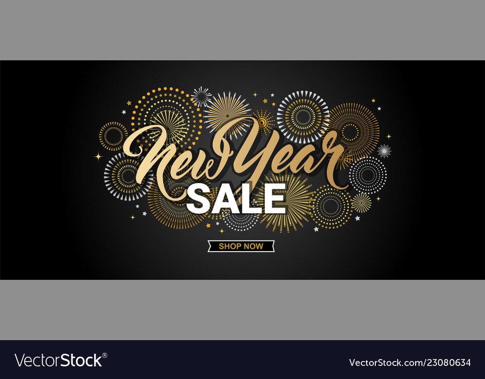 Happy New Year Sale Banner Royalty Free Vector Image