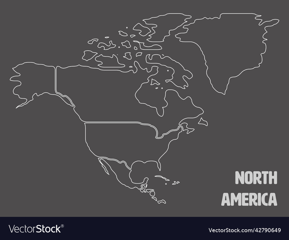 Smooth Map Of North America Continent Royalty Free Vector