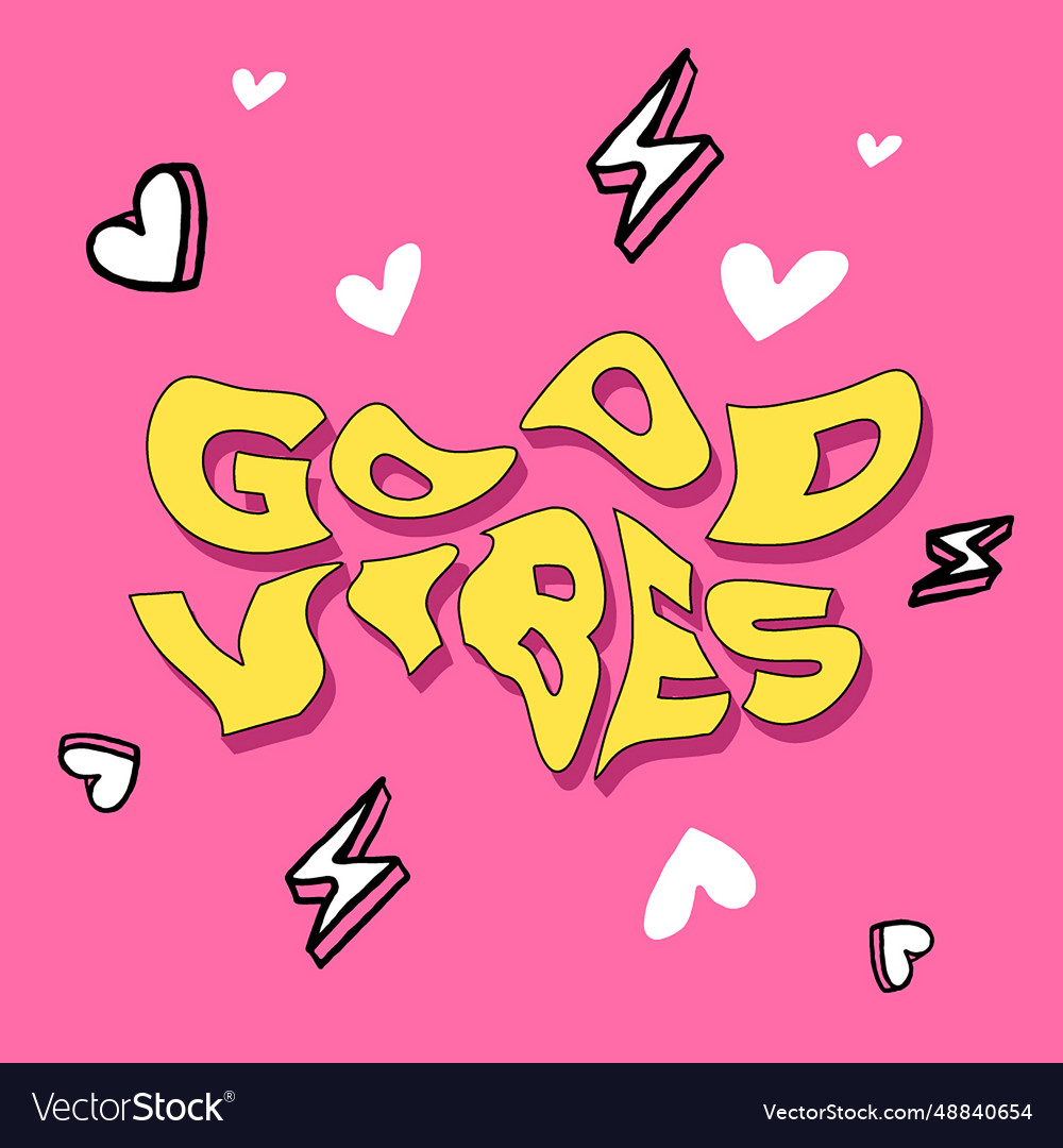 Hand Written Lettering Good Vibes Royalty Free Vector Image