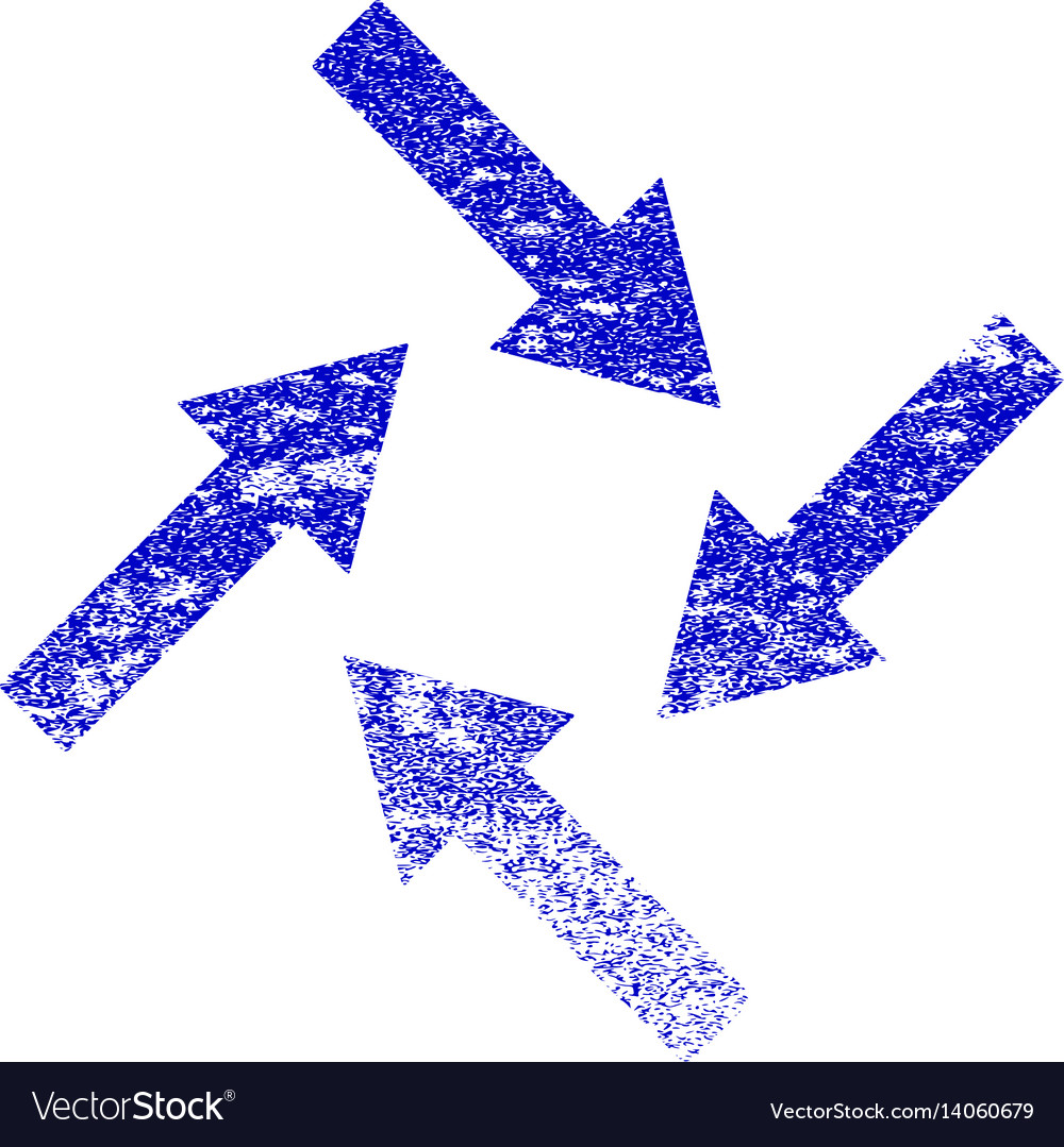 Centripetal Arrows Grunge Textured Icon Royalty Free Vector