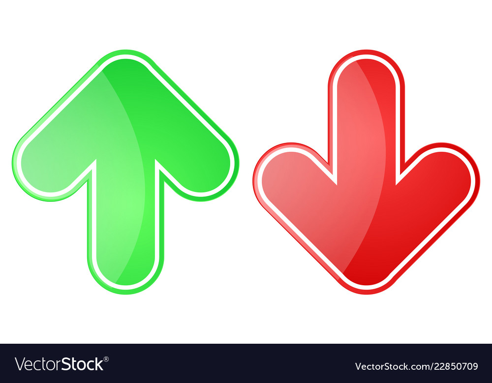 Up And Down Arrows Green And Red Royalty Free Vector Image