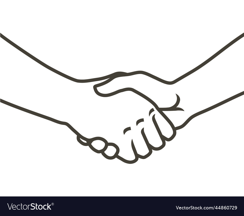 Two Hands Shaking Each Other Partners Handshake Vector Image