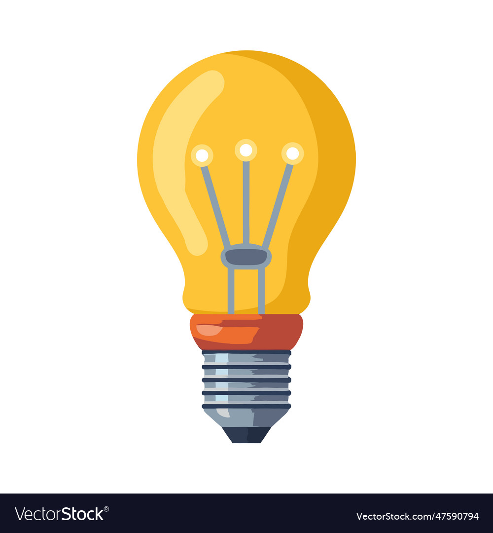 Yellow Light Bulb Royalty Free Vector Image Vectorstock