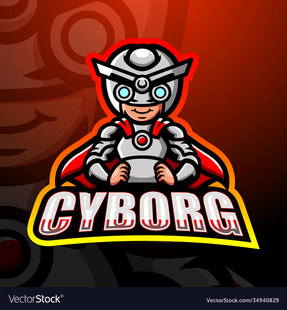 Cyborg Mascot Esport Logo Design Royalty Free Vector Image