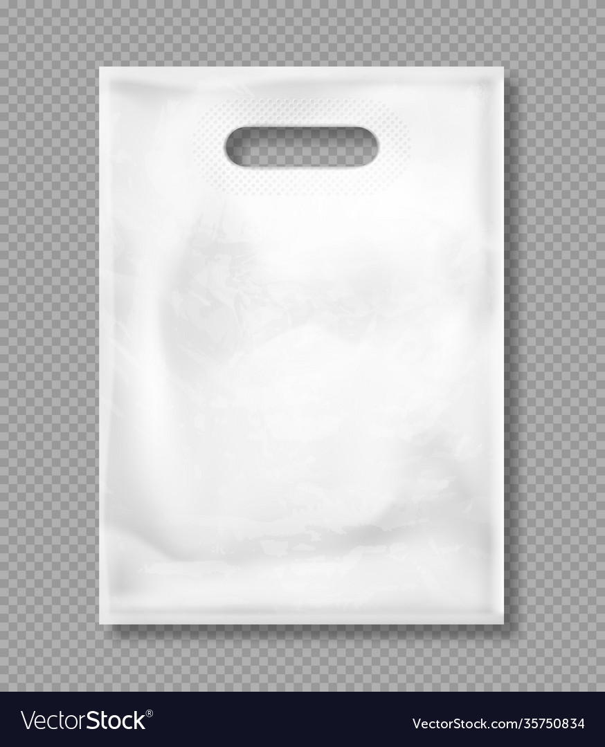 Mockup White Plastic Bag Royalty Free Vector Image