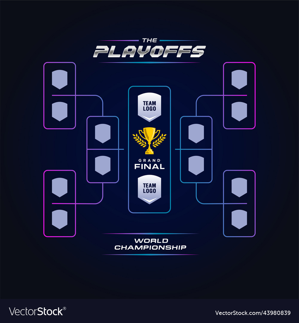 Competition Bracket With Golden Cup Royalty Free Vector