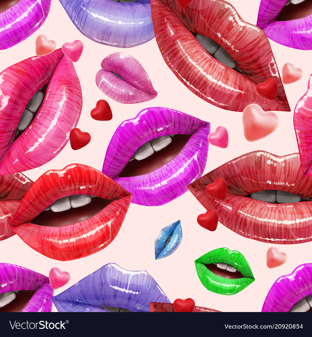 Seamless Pattern Made Of Sexy Lips Royalty Free Vector Image