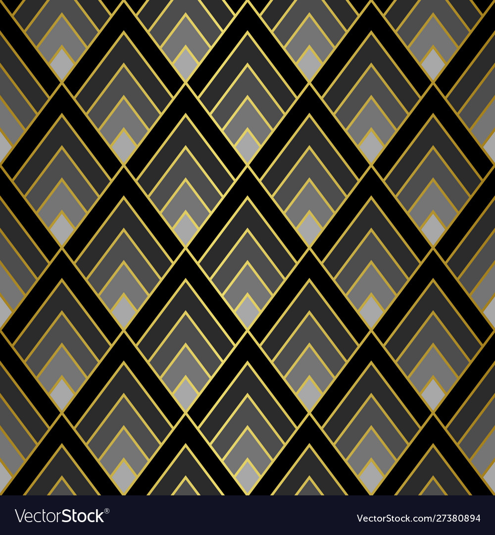 Art Deco Golden Seamless Pattern Gatsluxury Vector Image