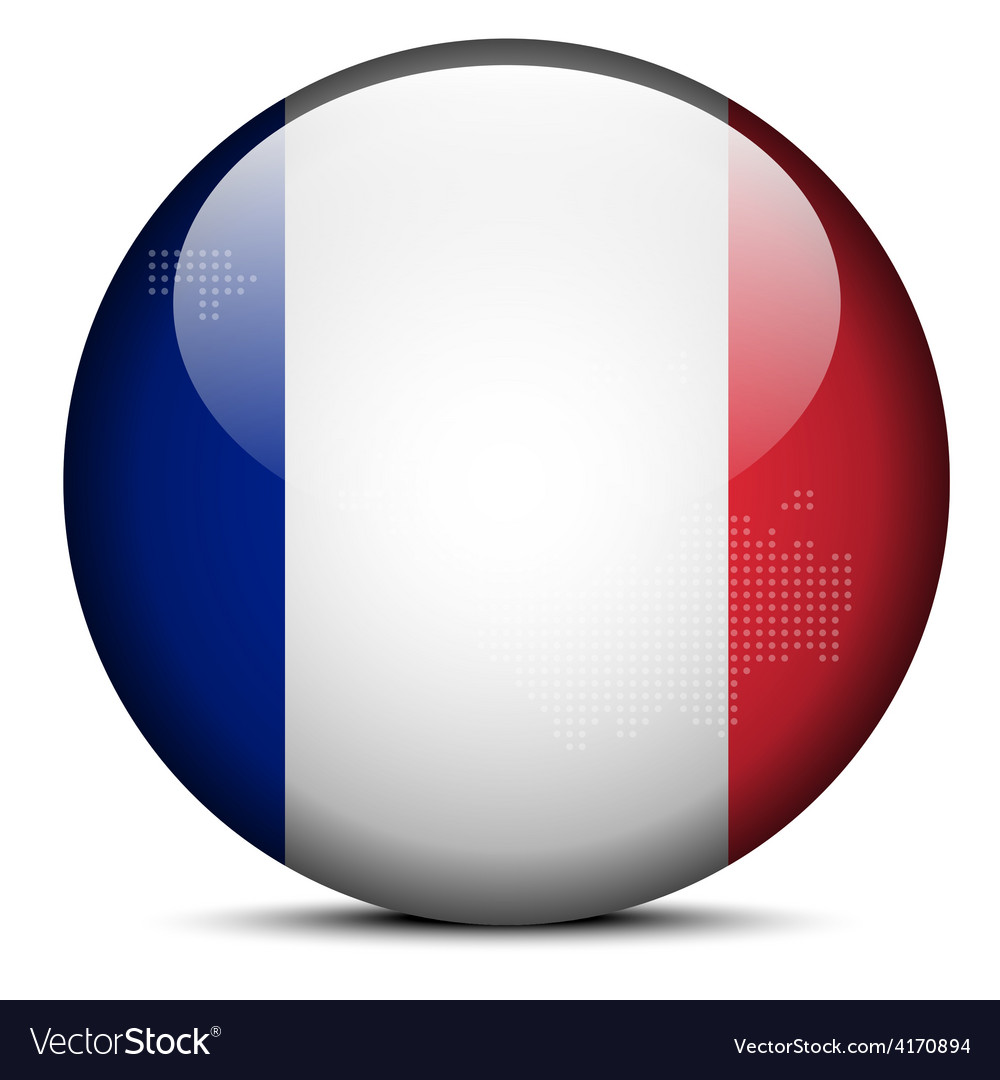 Map With Dot Pattern On Flag Button Royalty Free Vector