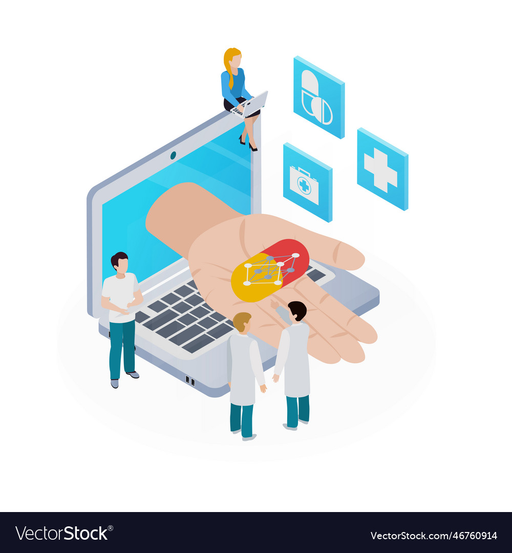 Telemedicine Isometric Concept Royalty Free Vector Image