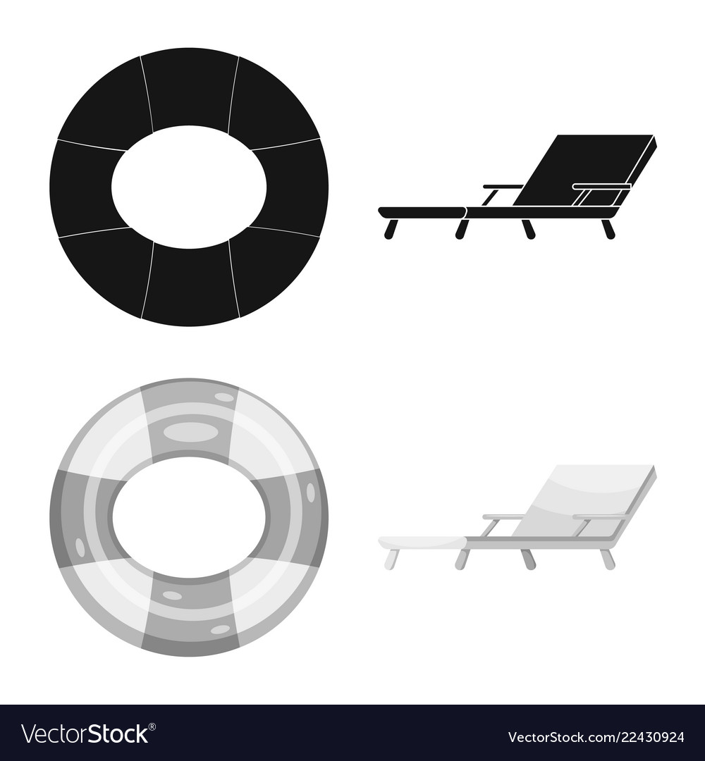 Design Of Pool And Swimming Symbol Set Royalty Free Vector