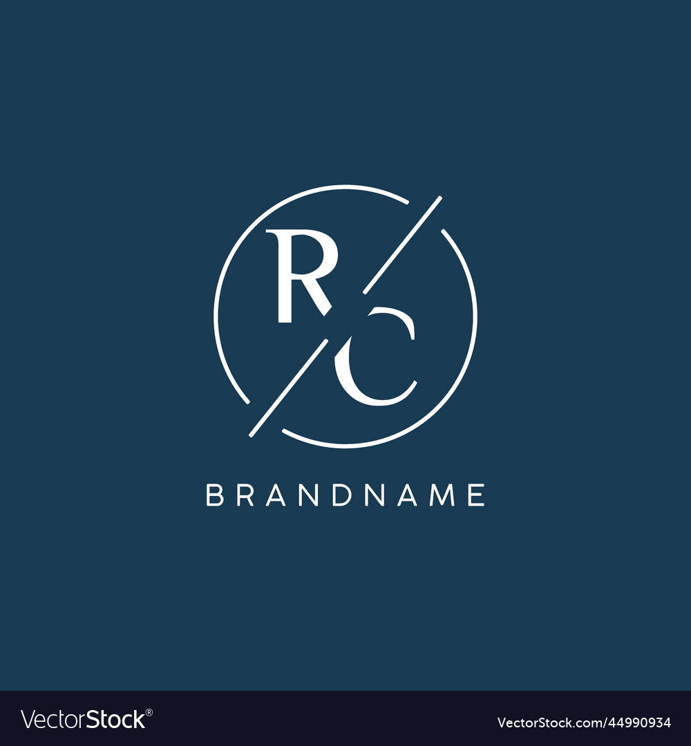 Initial Letter Rc Logo Monogram With Circle Line Vector Image