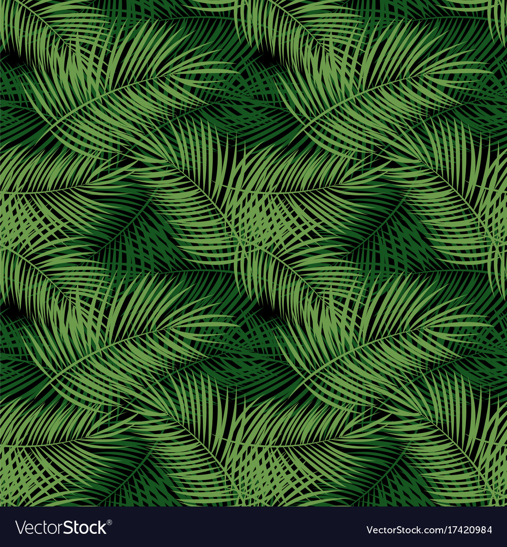 Palm Leaf Seamless Pattern Background Royalty Free Vector