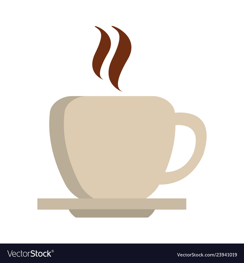 Hot Coffee Cup On Dish Royalty Free Vector Image