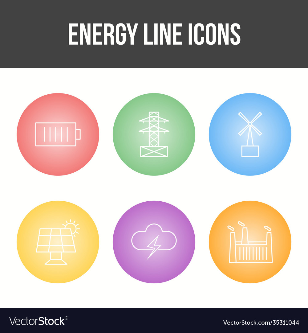 Energy Line Icon Set Royalty Free Vector Image