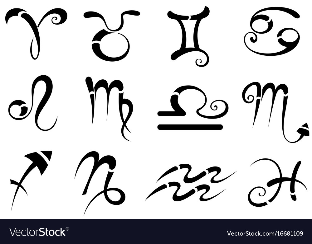 Collection Of Zodiac Signs Royalty Free Vector Image