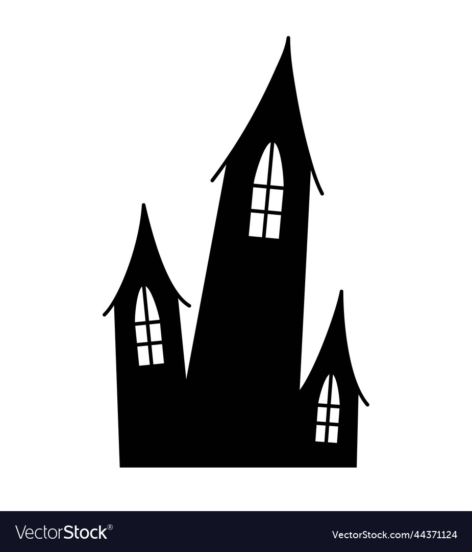 Halloween Castle Silhouette Royalty Free Vector Image