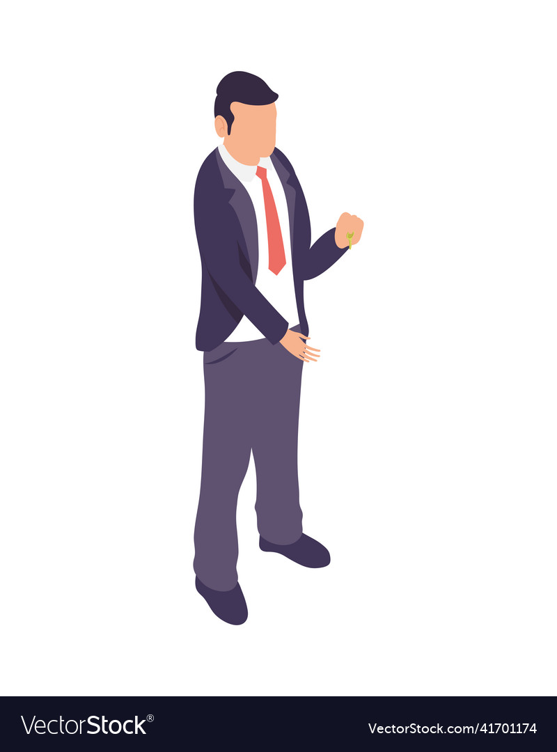 Elegant Businessman Isometric Royalty Free Vector Image