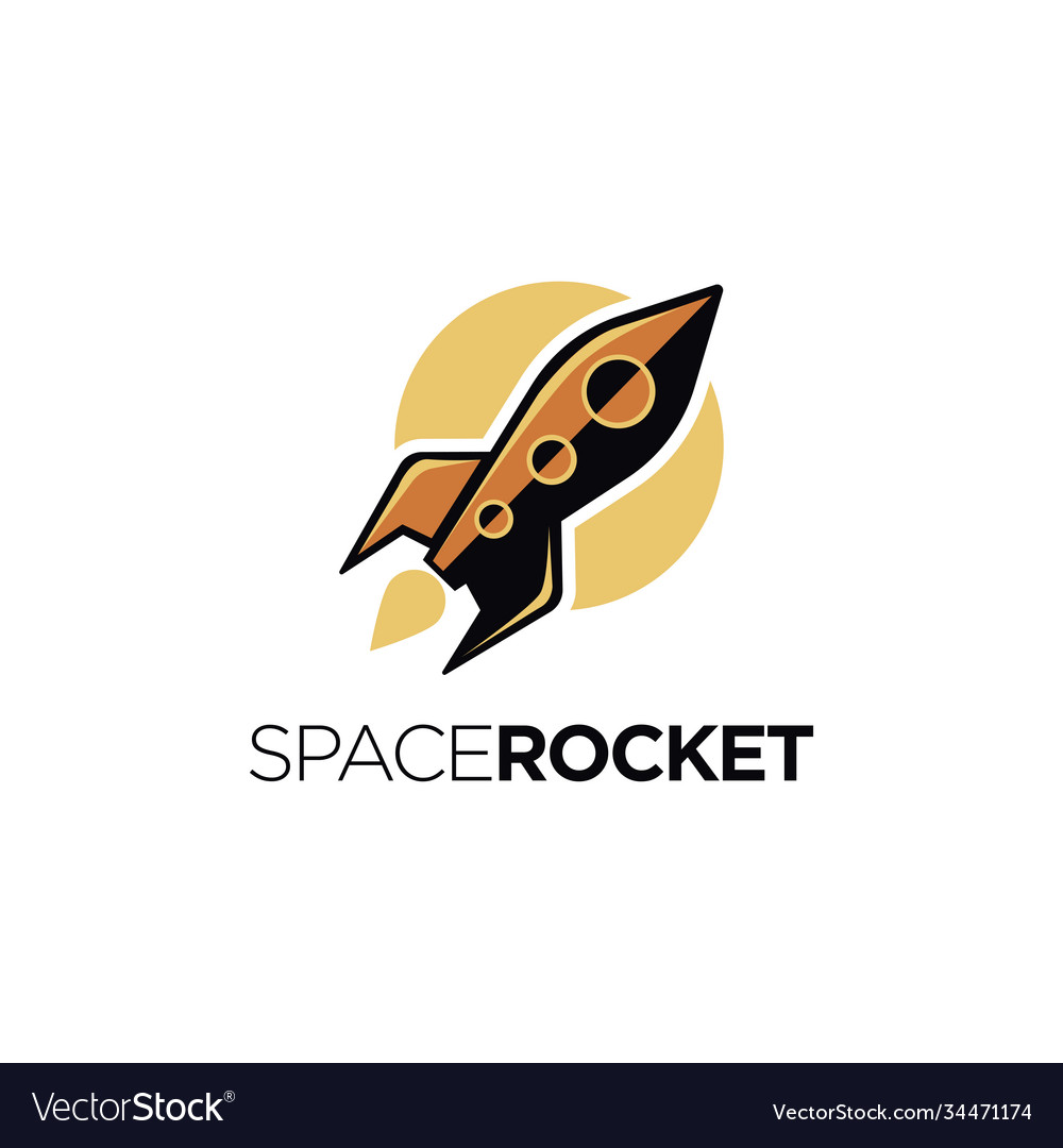 Spaceship Rocket Logo Icon Template Royalty Free Vector