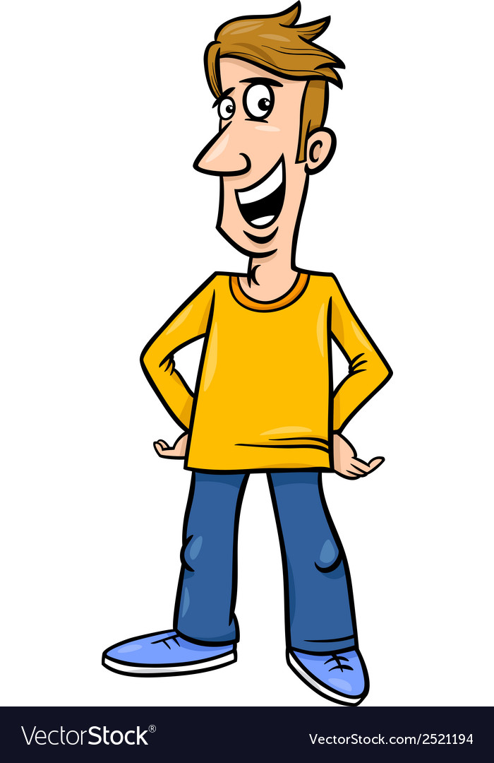 Cheerful Man Cartoon Royalty Free Vector Image