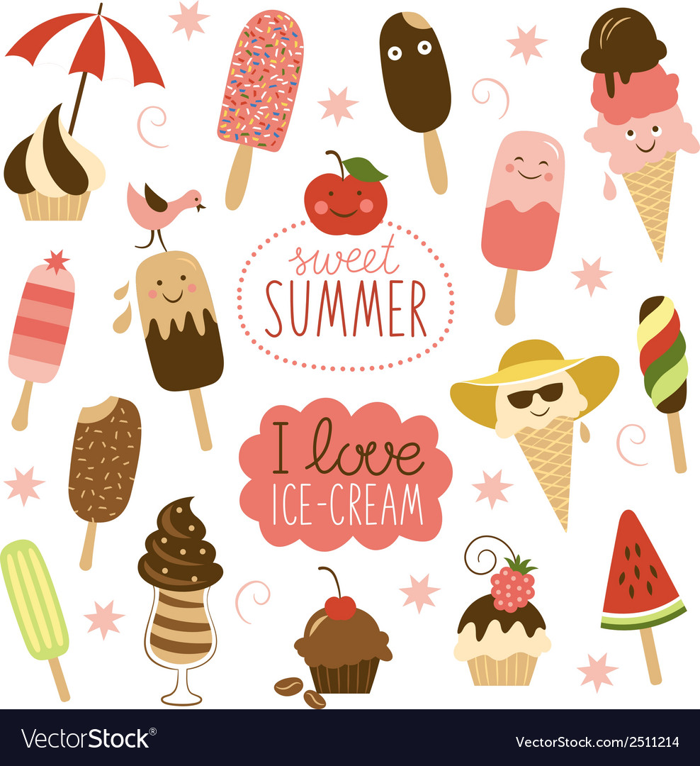 Collection Of Ice Cream Royalty Free Vector Image