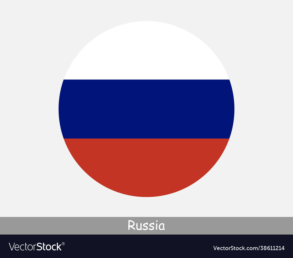 Russia Round Circle Flag Royalty Free Vector Image