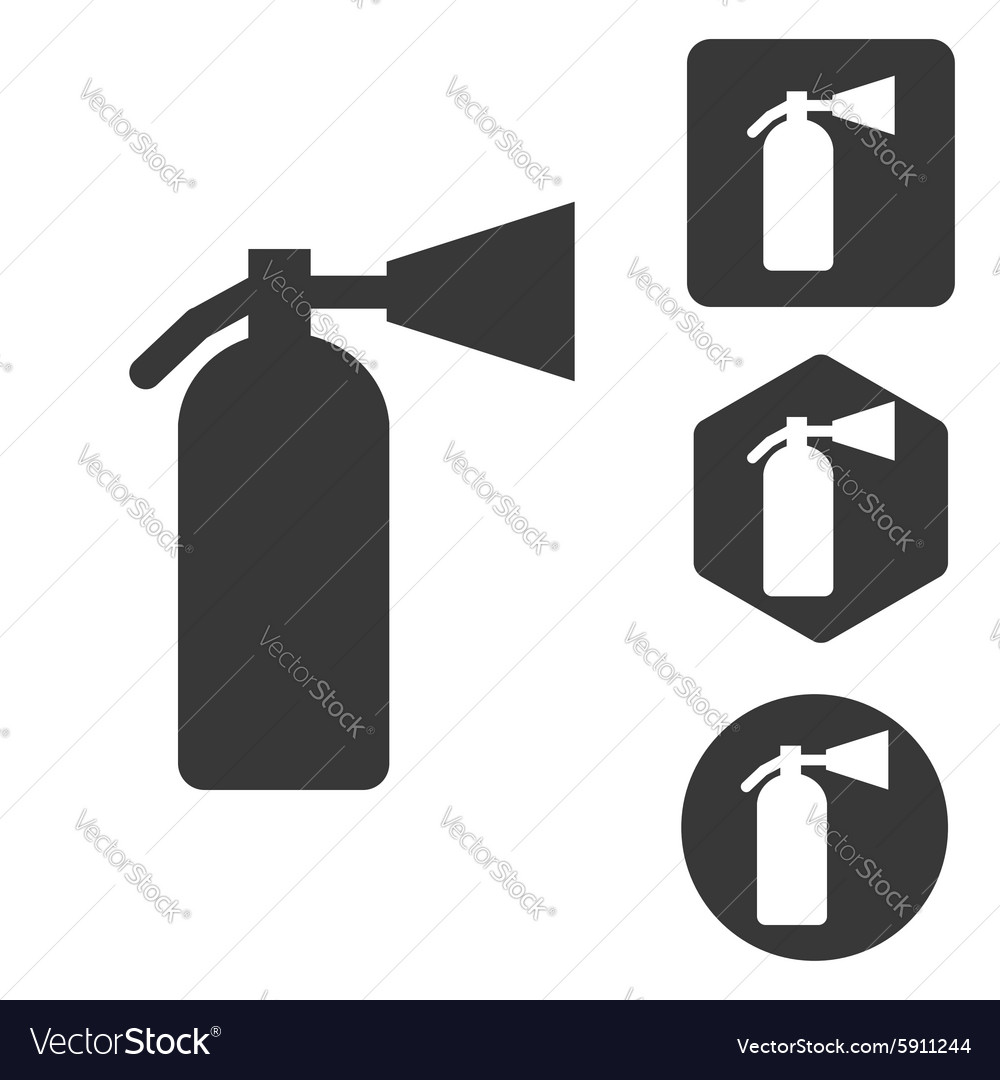 Fire Extinguisher Icon Set Monochrome Royalty Free Vector