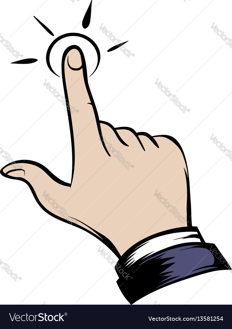 Click Hand Icon Cartoon Royalty Free Vector Image