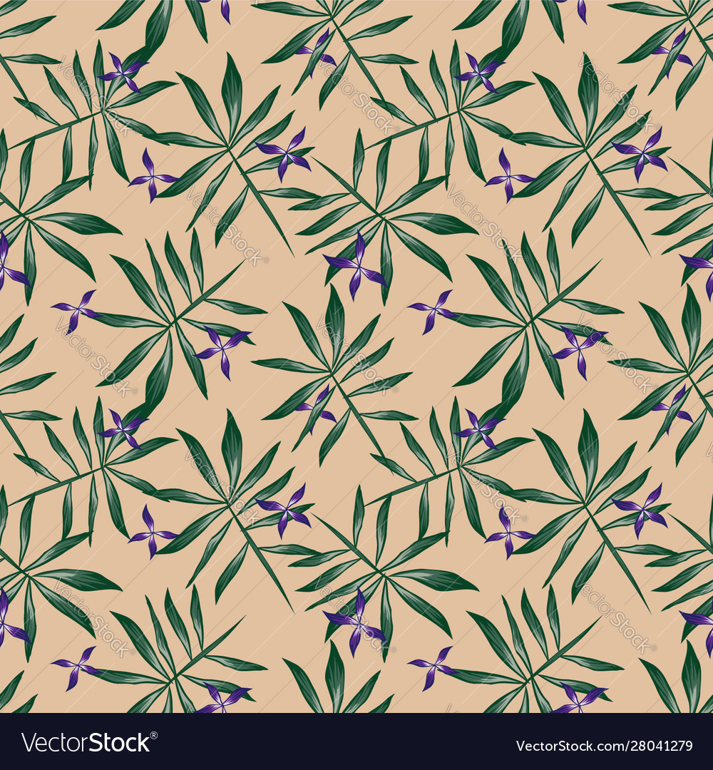 Tropical Leaf Seamless Pattern Royalty Free Vector Image