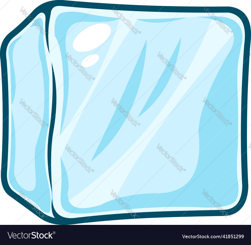 Cartoon Ice Cube Royalty Free Vector Image Vectorstock